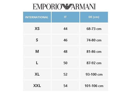 emporio armani underwear size